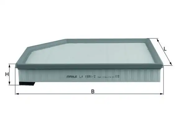 MAHLE LX1591-2 | Hava Filtresi Volvo S60 10= > S80 06= > 11= > V70 07= > 11= > Xc60 08= > Xc70 07= > 11= > Xc90 11= >