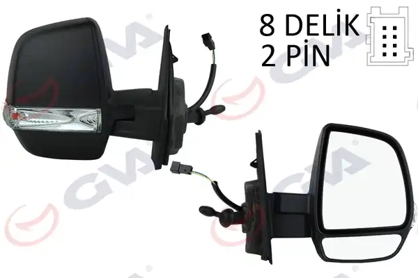 GVA 1029159 | Dış Dikiz Aynası Sağ Doblo 11 Opel Combo 12 18 Mekanik Sinyalli Çift Cam Konveks Vm 669r