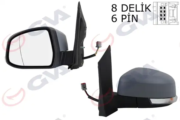 GVA 1035179 | Dış Dikiz Aynası Sol Ford Focus 08 Elektrikli Isıtmalı Sinyalli Astarlı Asferık 6 Fiş Vm 6304ehpal