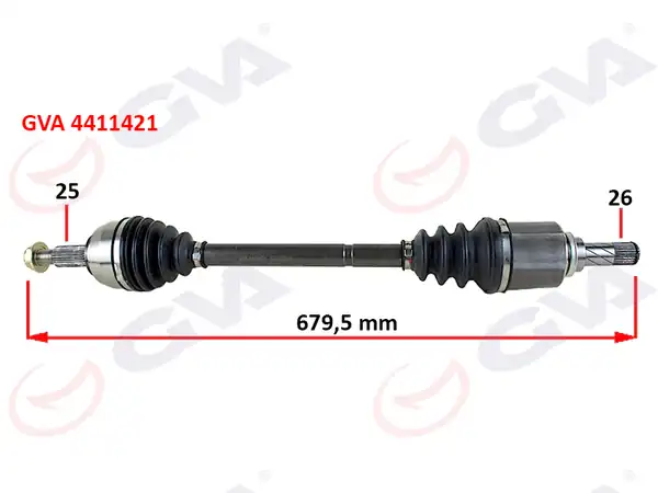 GVA 4411421 | Komple Aks Sol Renault Megane III 9 Fluence 09 1 5 dCi 6 Vites 680mm