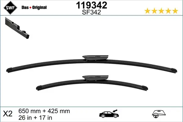 Valeo 119342 Silecek Süpürgesi Takımı 650mm 425mm Bmw F40 F44 Swf