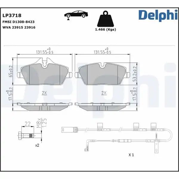 DELPHI LP3718 | Fren Balatası Ön Mini Mini Clubman 10 2007 06 2014
