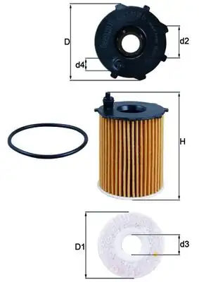 MAHLE OX171-16D | Yağ Filtresi Panda Punto 500 0 9 12 Alfa Mıto 0 9 11