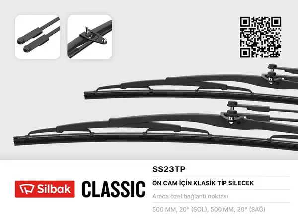 SİLBAK SS23TP | Silecek Süpürgesi 510mm Fiat M23 Iveco Midibus Mercedes O302