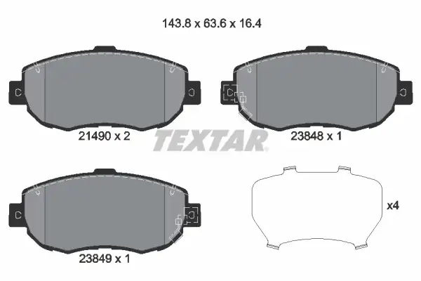 TEXTAR 2149001 | Fren Balatası Ön Gs (S14) 3.0 24V 93-97