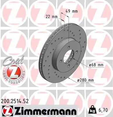 Zimmermann 200 2514 52 Nissan Primera P11 96 02 Almera 00 08 Delikli Ön Fren Diski 305 5 Kaplamalı 2 Adet