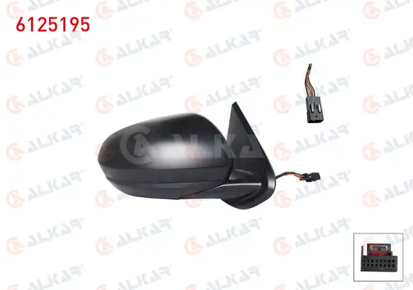 ALKAR 6125195 | Dış Dikiz Aynası Sol Elektrikli Isıtmalı 5 Pin Dacia Duster 2017