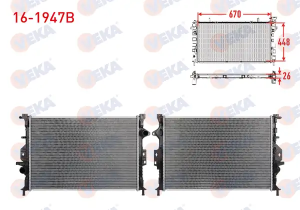 VEKA 16-1947B | Su Radyatörü Brazing Ford Kuga II Dm2 1 6 Ecoboost 2012 2015