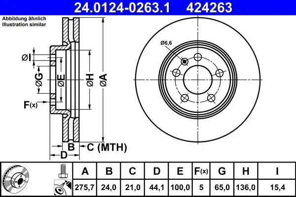 ATE 24 0124-0263 1 | Fren Aynası On Polo Arona Ibiza 18 > A1 Scala / Kamıq 19 > | 2 Adet
