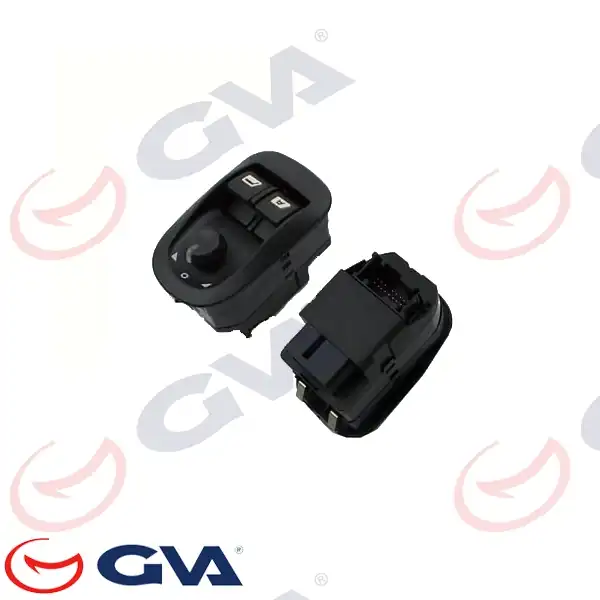 GVA 8043005 | Cam Açma Anahtarı Sol Peugeot 206 Partner 98 07 Çiftli Çerçeveli Ayna Ayarlı