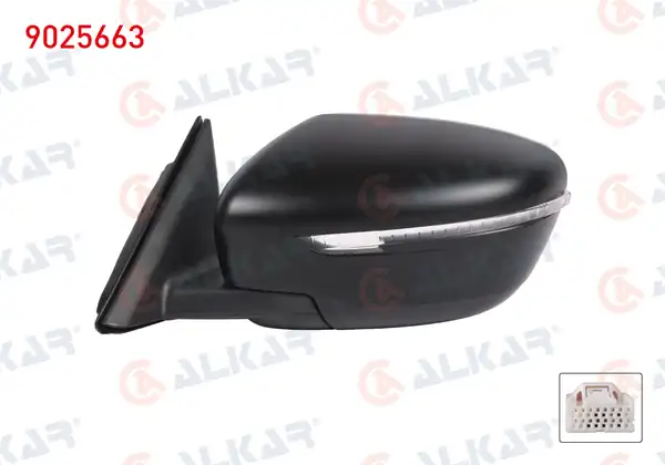 ALKAR 9025663 | Dış Dikiz Aynası Sol Elektrikli Isıtmalı Astarlı Sinyalli 7 Pin Nissan X Traıl 2014