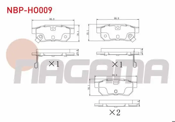 NAGAMA NBP-HO009 | Fren Balata Arka Ikazlı Honda Civic IV