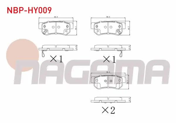 NAGAMA Nbp Hy009 Fren Balata Arka Ikazlı Hyundai Getz