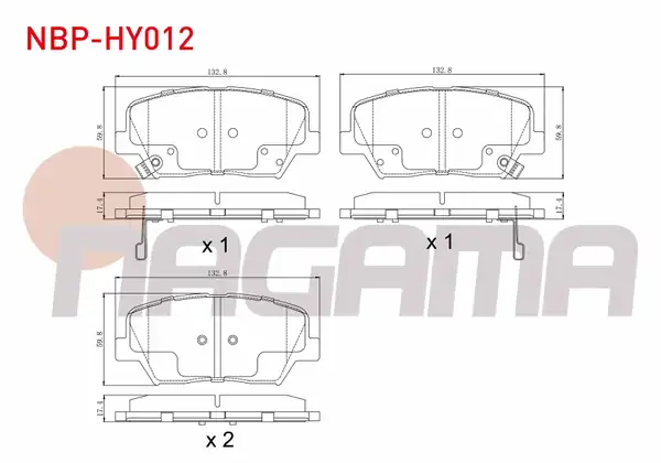 NAGAMA Nbp Hy012 Fren Balata Ön Ikazlı Hyundai Elantra 1 6 D Cvvt 2011 2015 Kia Cerato 1 6 CRDI 2016 Kia Cerato 1 6 Mpı 2016