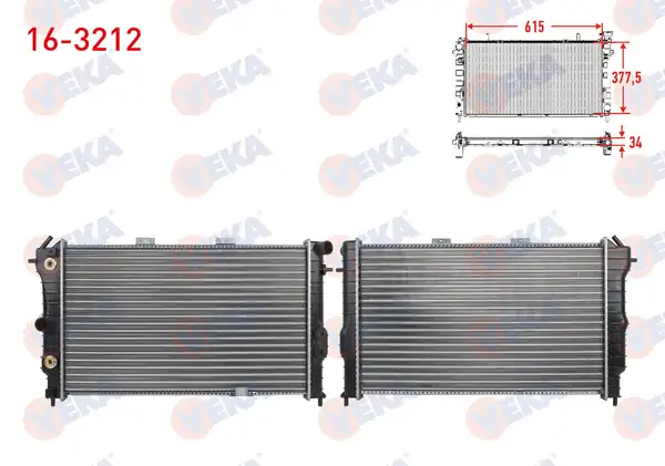 VEKA 16-3212 | Su Radyatörü Mekanik Opel Vectra A 1 6 A T 1989 1995
