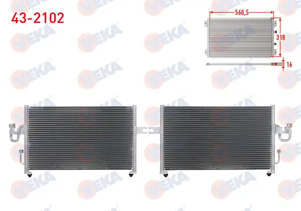 VEKA 43-2102 | Klima Radyatörü Hyundai Accent İ X 3 1 5i 1994 2000