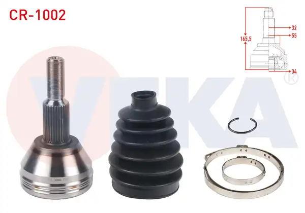 Veka Cr 1002 Aks Kafası Sol Sağ Ön Dış 32x34x55 Uzunluk 165 5mm Chrysler Grand Voyager 2 8 Crd 2008