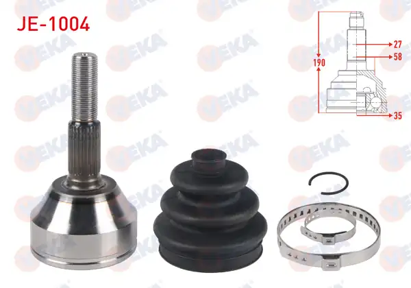 VEKA JE-1004 | Aks Kafası Sol-Sağ On Dıs 27X35x58 Uzunluk 190mm Jeep Cherokee (Kj) 2.8 Crd 2001-2008