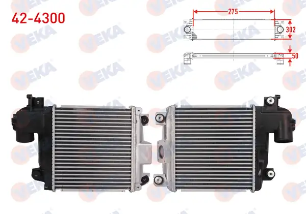 VEKA 42-4300 | Turbo Radyatörü İntercooler Toyota Hilux VII Pick Up _n1_ _n2_ _n3_ 2 5 D 4wd 2005
