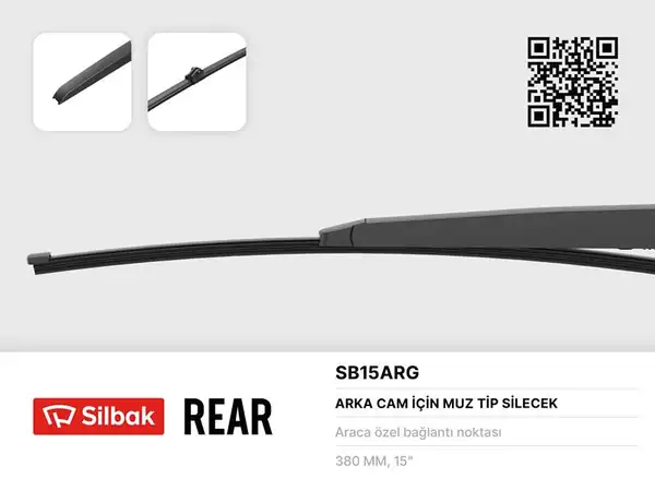 SİLBAK SB15ARG | Silecek Süpürgesi Arka Muz Tipi 380mm Audi Q5 Fyb 05 16