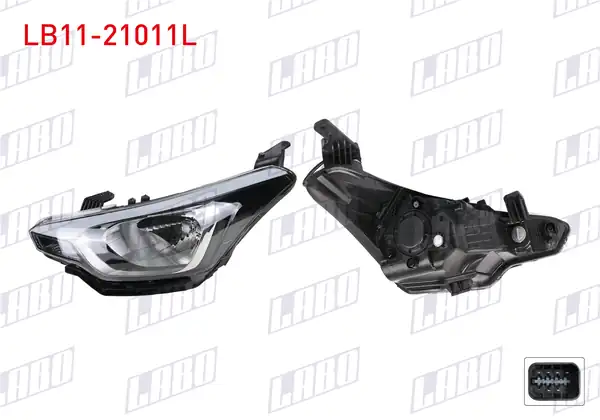 LABO LB11-21011L | Far Sol Motorlu Ledsiz Düz Tip Hyundai İ20 15 18