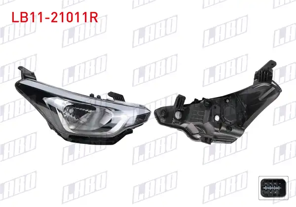 LABO LB11-21011R | Far Sağ Motorlu Ledsiz Düz Tip Hyundai İ20 15 18