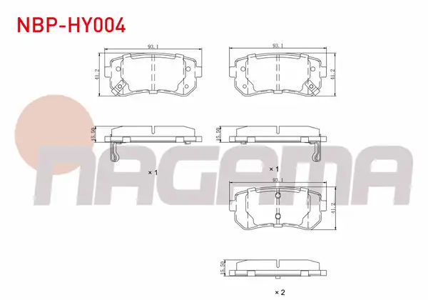 NAGAMA Nbp Hy004 Fren Balata Arka Ikazlı Delikli Hyundai Accent