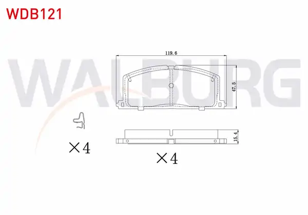 WALBURG WDB121 | Fren Balata Ön Ikazlı Tel Delikli Toyota Corolla