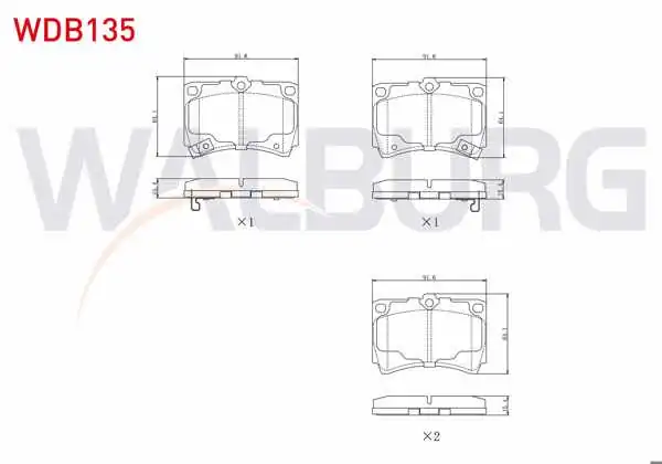 WALBURG WDB135 | Fren Balata Ön Ikazlı Mazda 323