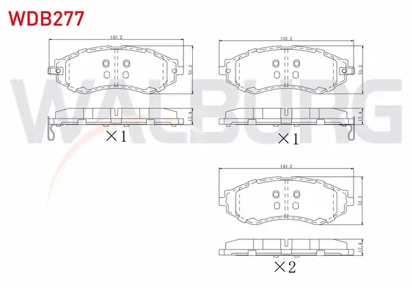 WALBURG WDB277 | Fren Balata Ön Ikazlı Chevrolet Lacetti