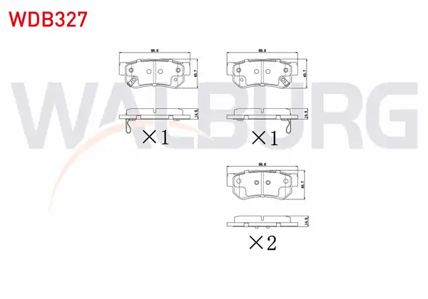 WALBURG WDB327 | Fren Balata Arka Ikazlı Hyundai Getz
