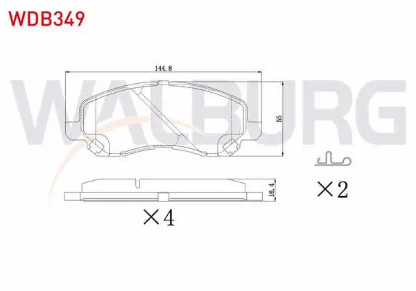 WALBURG WDB349 | Fren Balata Ön Ikazlı Mitsubishi Lancer VII