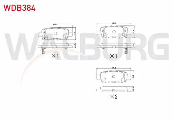 WALBURG WDB384 | Fren Balata Arka Nissan Qashqai