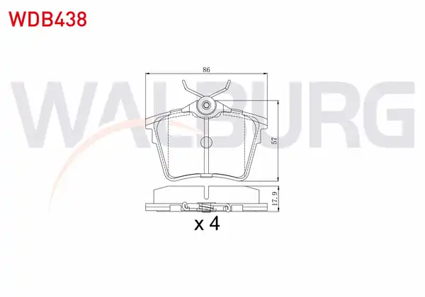 WALBURG WDB438 | Fren Balata Arka Peugeot 407