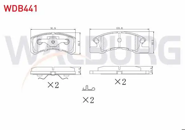 WALBURG WDB441 | Fren Balata Ön Mitsubishi Attrage (A10_) 1.2 2014-/ Daihatsu Cuore VII 1.0 2003-2007