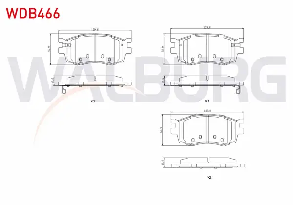 WALBURG WDB466 | Fren Balata Ön Ikazlı Hyundai Accent