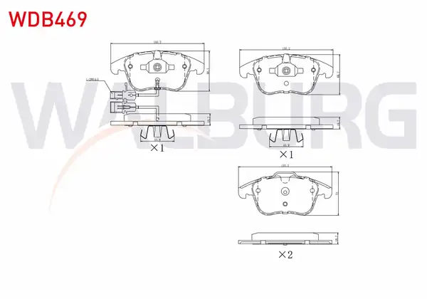 WALBURG WDB469 | Fren Balata Ön Fişli Audi A4 8k2 B8 1 8 TFSI 2007 2015 A4 8k2 B8 2 0 TFSI 2007 2015 A4 8k2 B8 2 0 TDI 2007 2015