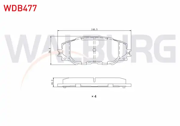 WALBURG WDB477 | Fren Balata Ön Toyota Rav4 III