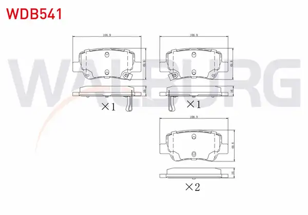 WALBURG WDB541 | Fren Balata Arka Ikazlı Toyota Avensis