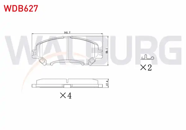 WALBURG WDB627 | Fren Balata Ön Nissan Qashqai 2014 X Traıl 2013 Renault Kadjar 2015 Megane IV 2016 Talisman 2015