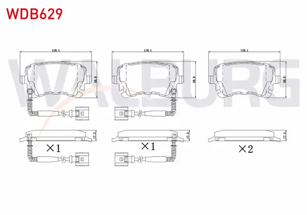 WALBURG WDB629 | Fren Balata Arka Fişli Audi A8