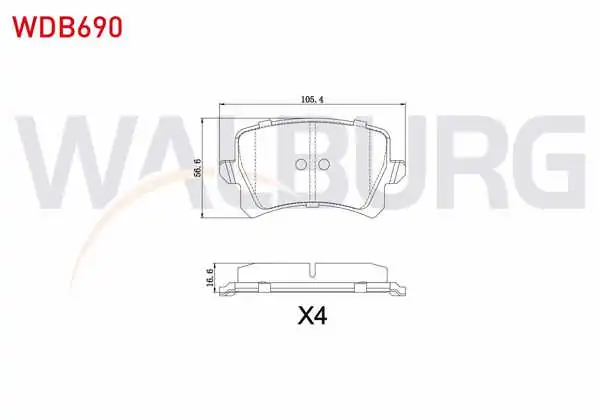 WALBURG WDB690 | Fren Balata Arka Volkswagen Tiguan