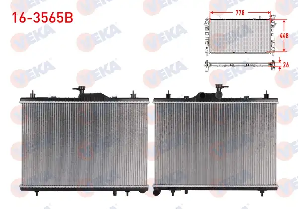 VEKA 16-3565B | Su Radyatörü Brazing Renault Koleos Hy_ 2 0 dCi A T M T Ac 2008 2014
