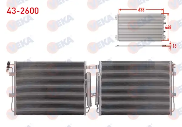 VEKA 43-2600 | Klima Radyatörü Discovery IV L319 Sdv6 2009 2018 Range Rover Sport İ L320 3 0 Sdv6 Tdv6 3 6 Tdv8 2006 2013