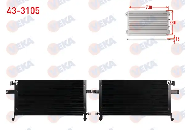 VEKA 43-3105 | Klima Radyatörü Nissan Pick Up D22 2 5 D M T 1998
