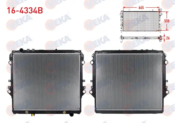 VEKA 16-4334B | Su Radyatörü Brazing Toyota Hi Lux VII Pick Up Revo _n1_ 2 4 D A T Ac 2015
