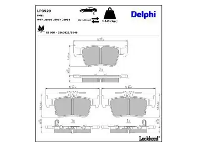 DELPHI LP3929 | Fren Balatası Arka Honda Civic 07 2022
