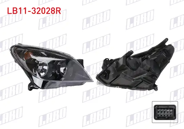 LABO LB11-32028R | Far Sağ Siyah Motorlu Sarı Sinyal Opel Astra H 2007 2010