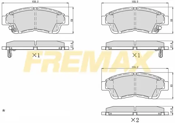 Fremax Fbp 1595 Ön Fren Balatası Corbon Formül Toyota Corolla Ae100 101 111 Enj. 95 00 Corona Carina 95 98