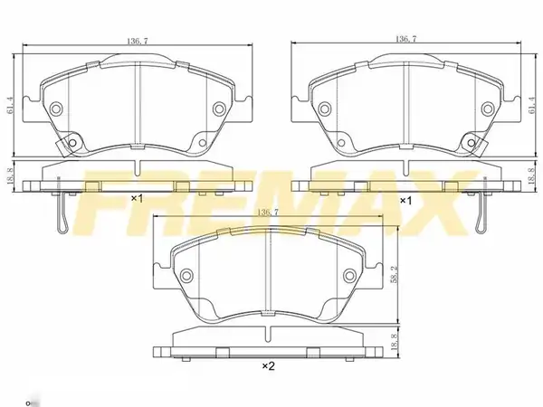 Fremax Fbp 1649 Ön Fren Balatası Carbon Formül Toyota Corolla Auris D4d 07 12 Corlla 2013